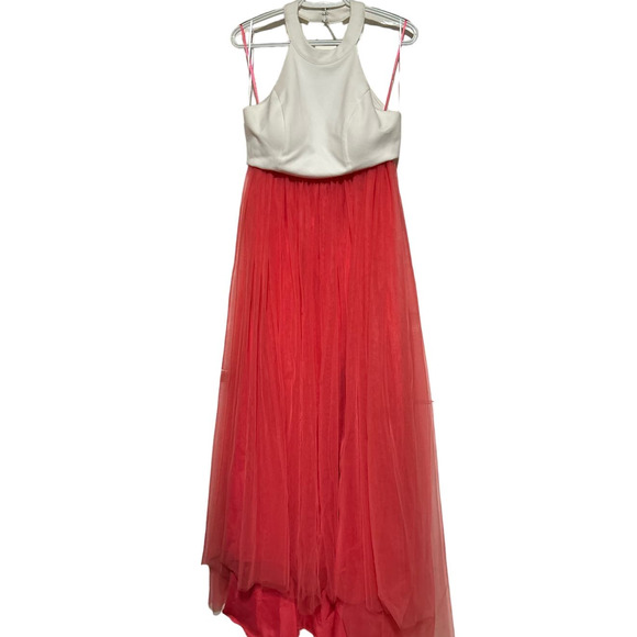 Harper + Lemon Junior's Two Piece White Sleeveless Top Peach Tulle Skirt Size L - Picture 1 of 6